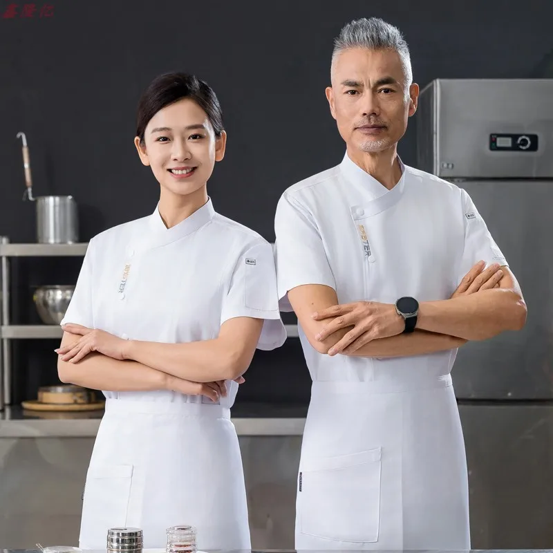 ホテルシェフ制服西洋レストランステーキハウス夏半袖作業服食堂ベーカーシェフ服