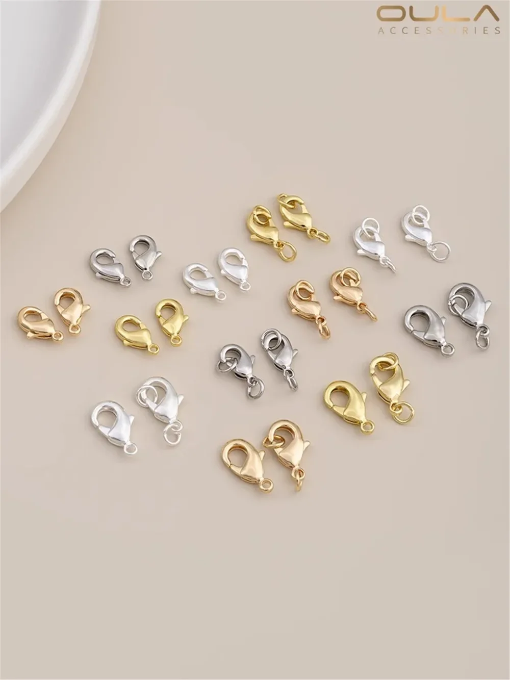 

14K Gold-Color Plated Accessories Lobster Clasp Spring Clasp Bracelet Necklace Connecting Clasp Diy Handmade Jewelry Material