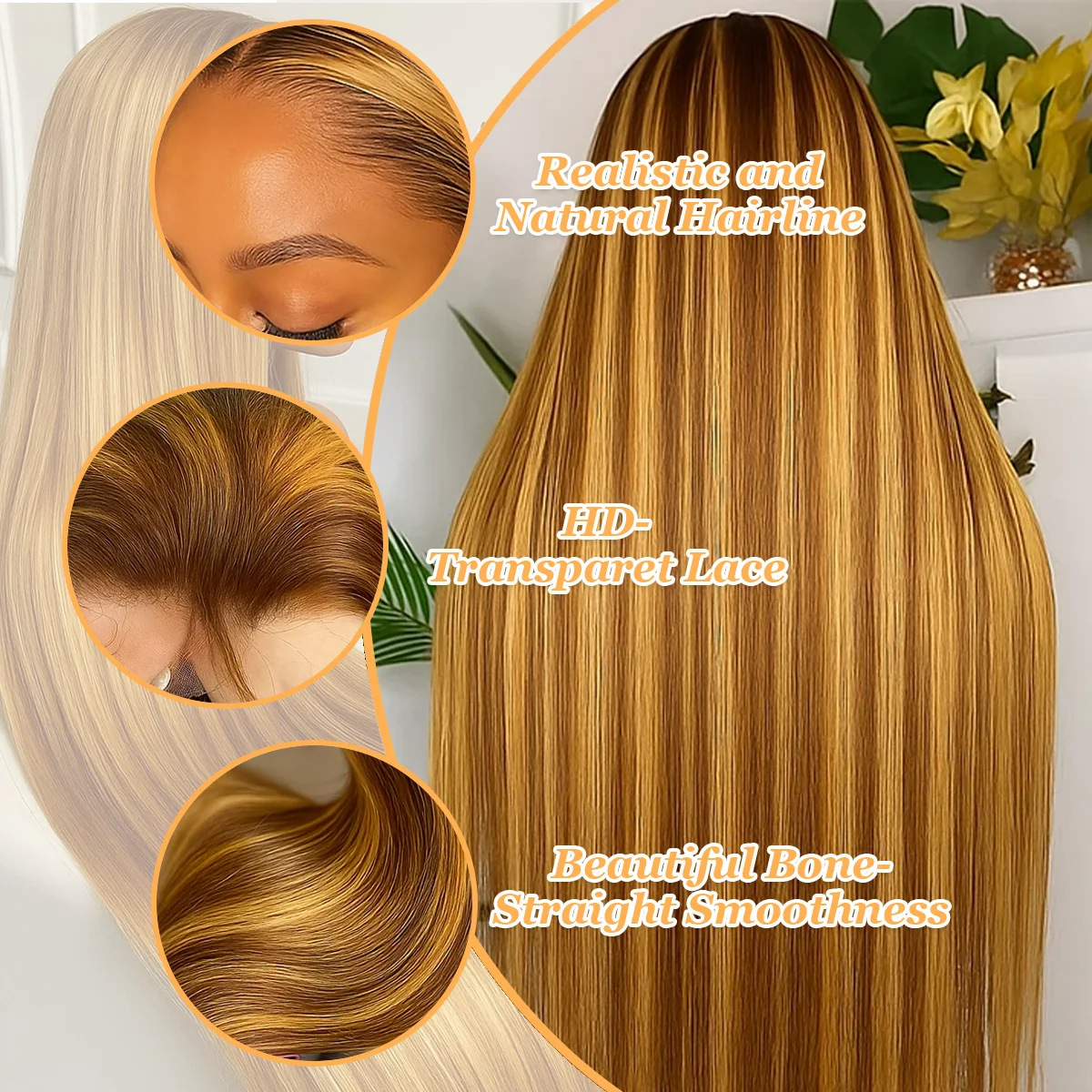 مستقيم 13x6 HD الدانتيل الشفاف الباروكة الأمامية 36 بوصة 220% الكثافة P4/27 تسليط الضوء على خصلات الشعر المستعار الإنسان البرازيلي الحقيقي للنساء