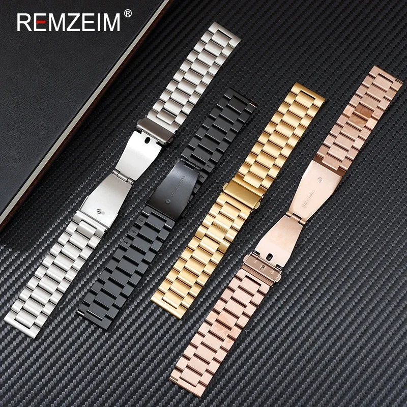 Men\'s Business Wristwatch Strap 18mm 20mm 22mm Stainless Steel Watchband Accessories