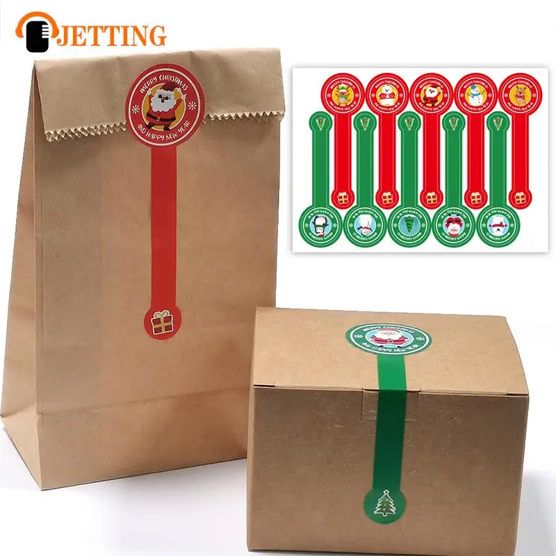 100Pcs Christmas Sealing Stickers Baking Cake Box Cartoon Animal Label Stickers DIY Packaging Box Decorative Stickers