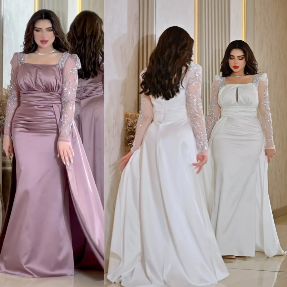 

Customized Jiayigong Exquisite Prom Fashion Square Mermaid es Paillette S Shirred Floor Length Custom