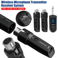 Sistema receptor y transmisor de micrófono inalámbrico con 1/2 micrófonos, adaptador XLR para micrófono dinámico, mezclador de Audio de guitarra, sistemas PA
