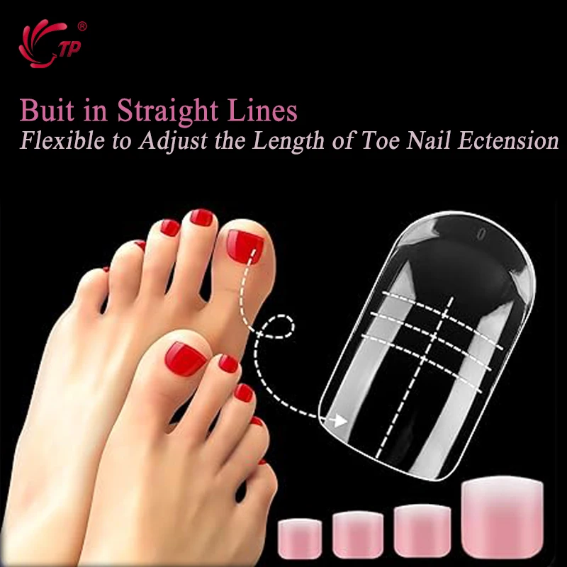TP 150 Stück Zehen-Doppelnagelformen für Poly-Verlängerungsgel, Zehennagel, Doppelformen, wiederverwendbare Vollabdeckungsformen, Acryl-Topformen, 15 Größen
