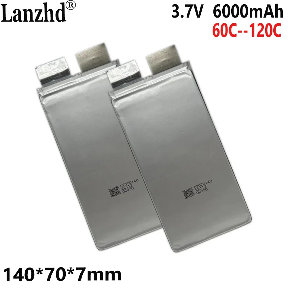 1-10pcs New 3.7V 6000mAh 7070140 60C DIY Battery Power Cell For Emergency Jump Starter scooter toy models Drone Battery