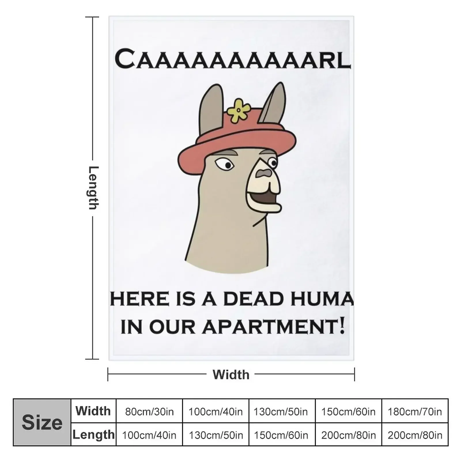Llamas with Hats - Caaaaaaaaaarl! There is a dead human in our apartment! Throw Blanket
