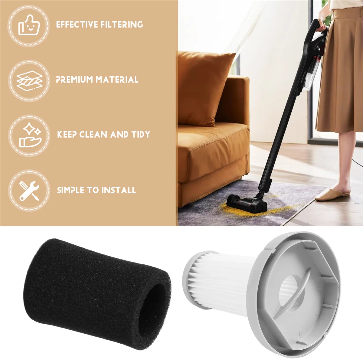 10 مجموعات يده مكنسة كهربائية Hepa إسفنجة مرشحة مجموعة مرشح ل Deerma DX700 DX700S فراغ إكسسوارات قطع غيار