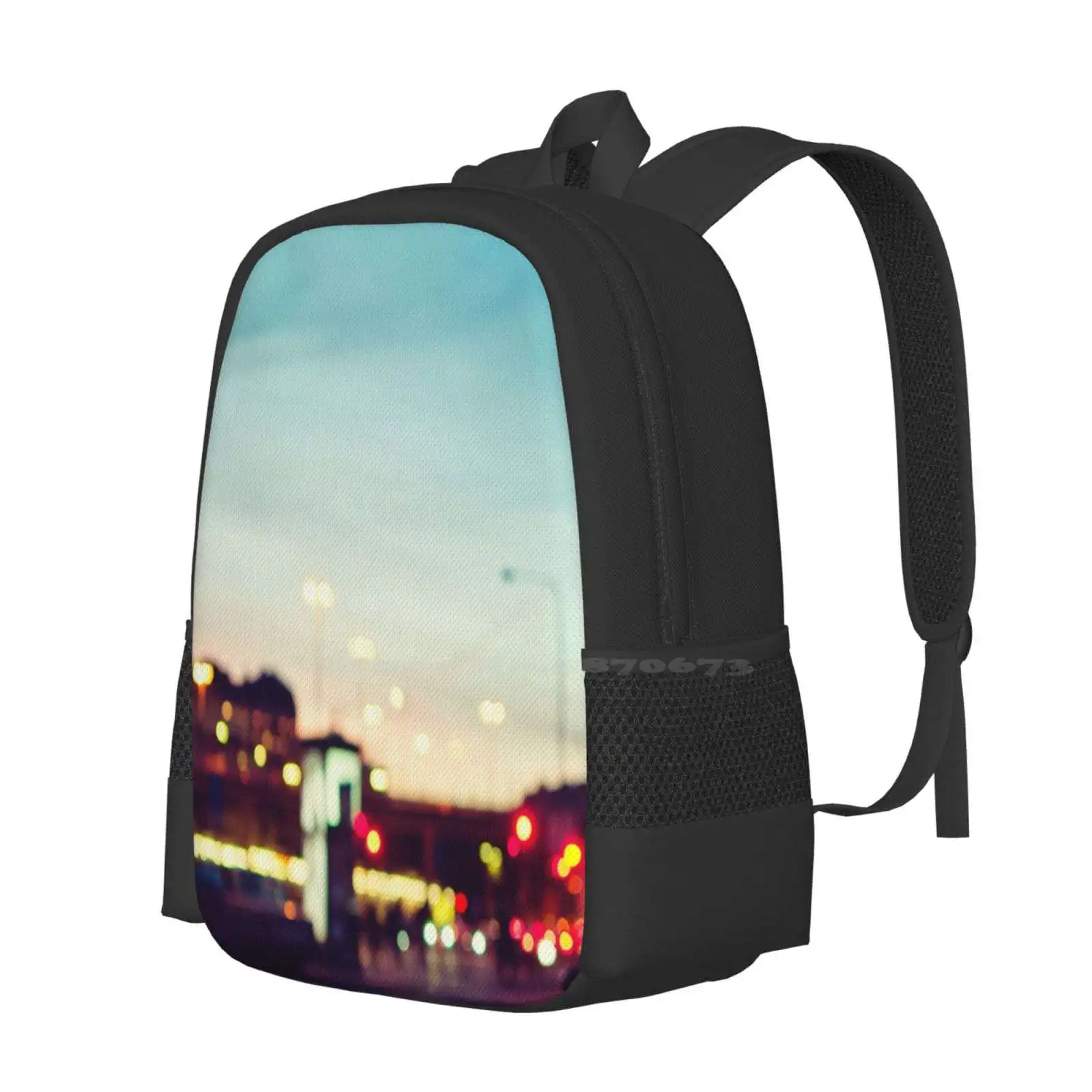 Stockholm Bokeh Hot Sale Schoolbag Backpack Fashion Bags Stockholm Sweden Bokeh City Colorful Night