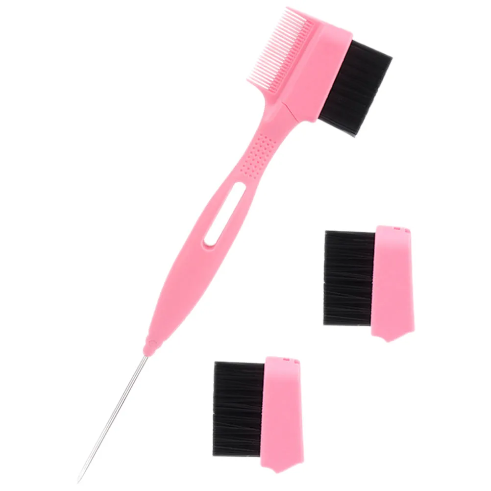 

1 Set Safe Material Eyebrow Brush Hair Edge Brush With Changeable Brush Heads For Women Portable Makeup