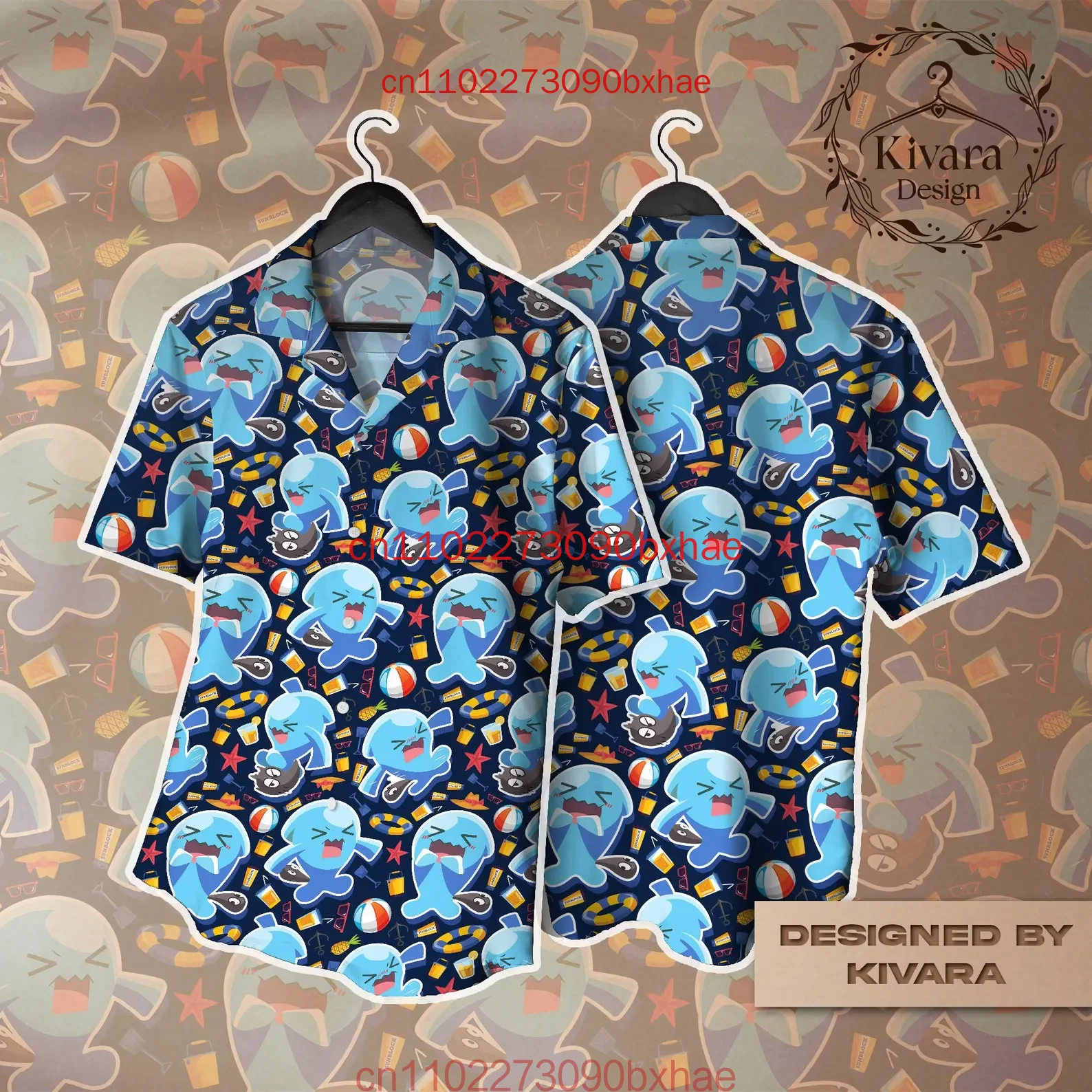

Summer Anime Style Pattern Printing Cartoon Animal Oversized Hawaiian Short Sleeved Shirt For Men's Original Harajuku Clothes