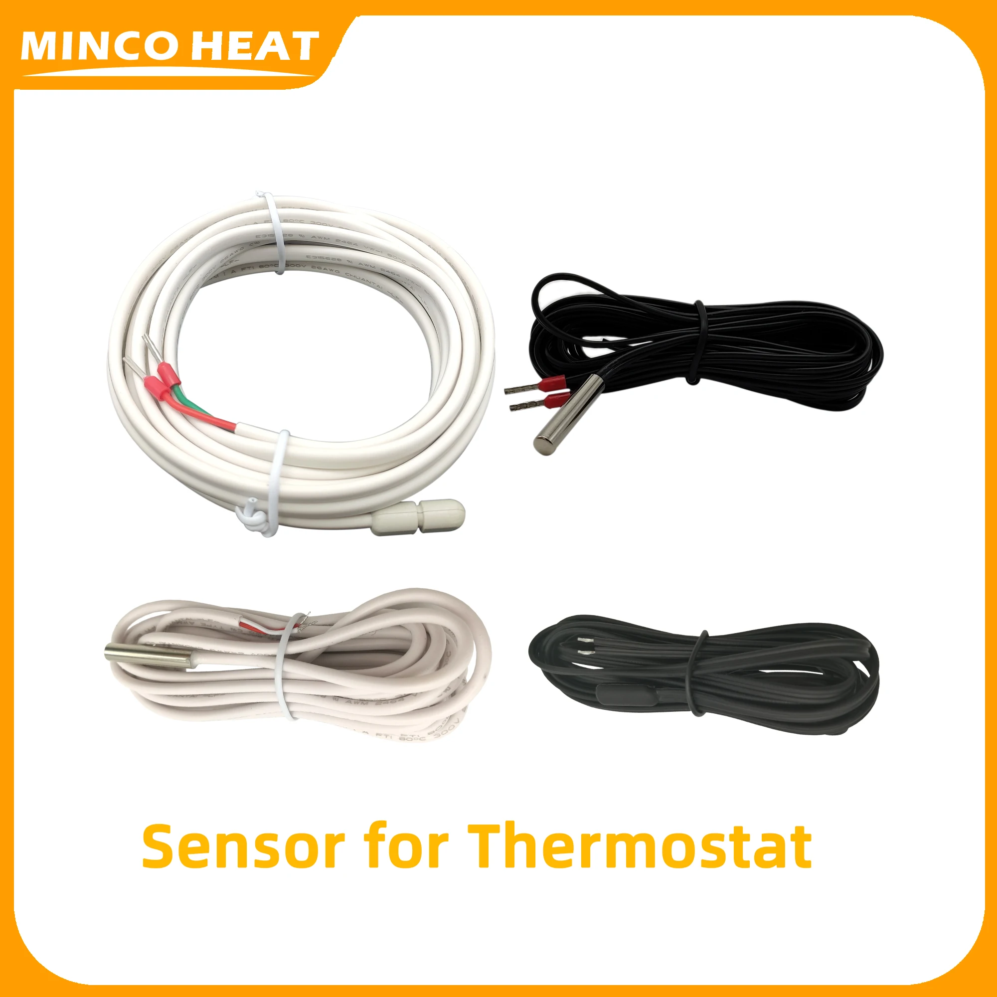 Minco Heat NTC 3950 3435 Sensor Probe for Thermostat 10K Ohm 2m 3m Waterproof Metal Plastic Optional