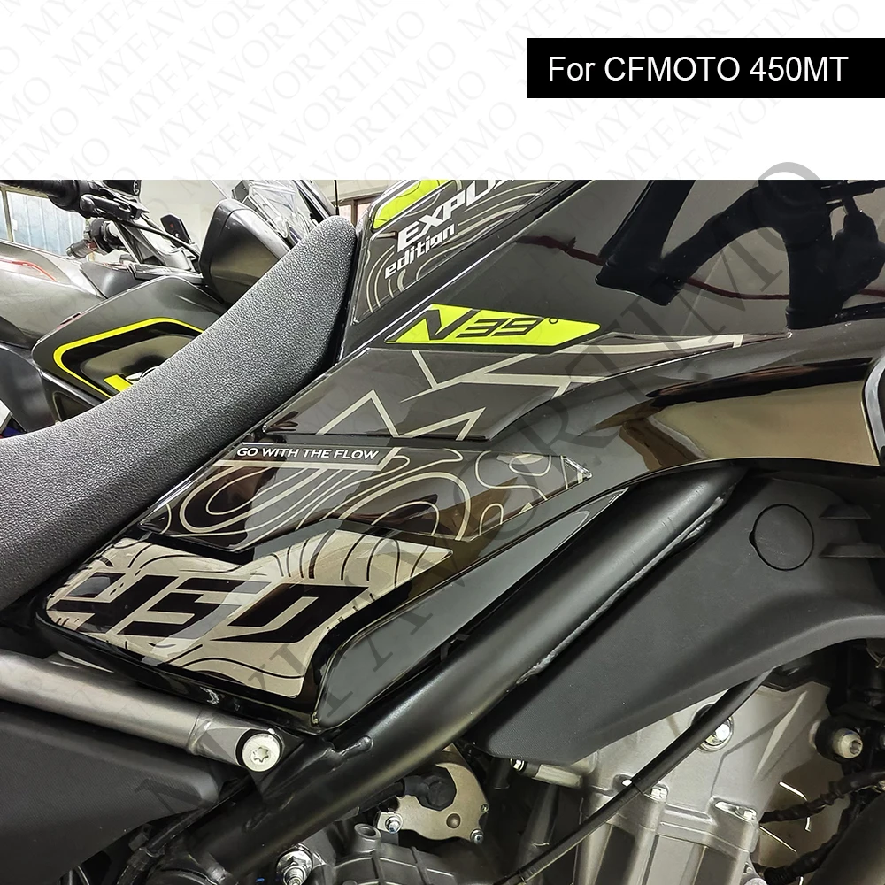 Para cfmoto 450mt 450 mt aventura motocicleta carenagem fender protetor tanque almofada apertos laterais kit de óleo combustível adesivos decalques adesivo