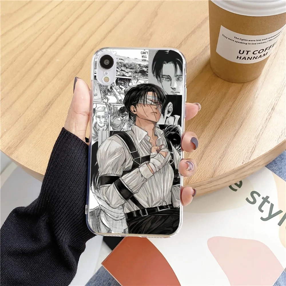 attack on titan levi Phone Case For Iphone 15 11 13 14 Pro Max 7 8 Plus X Xr Xs Max Se2020 12mini Transparent Cover