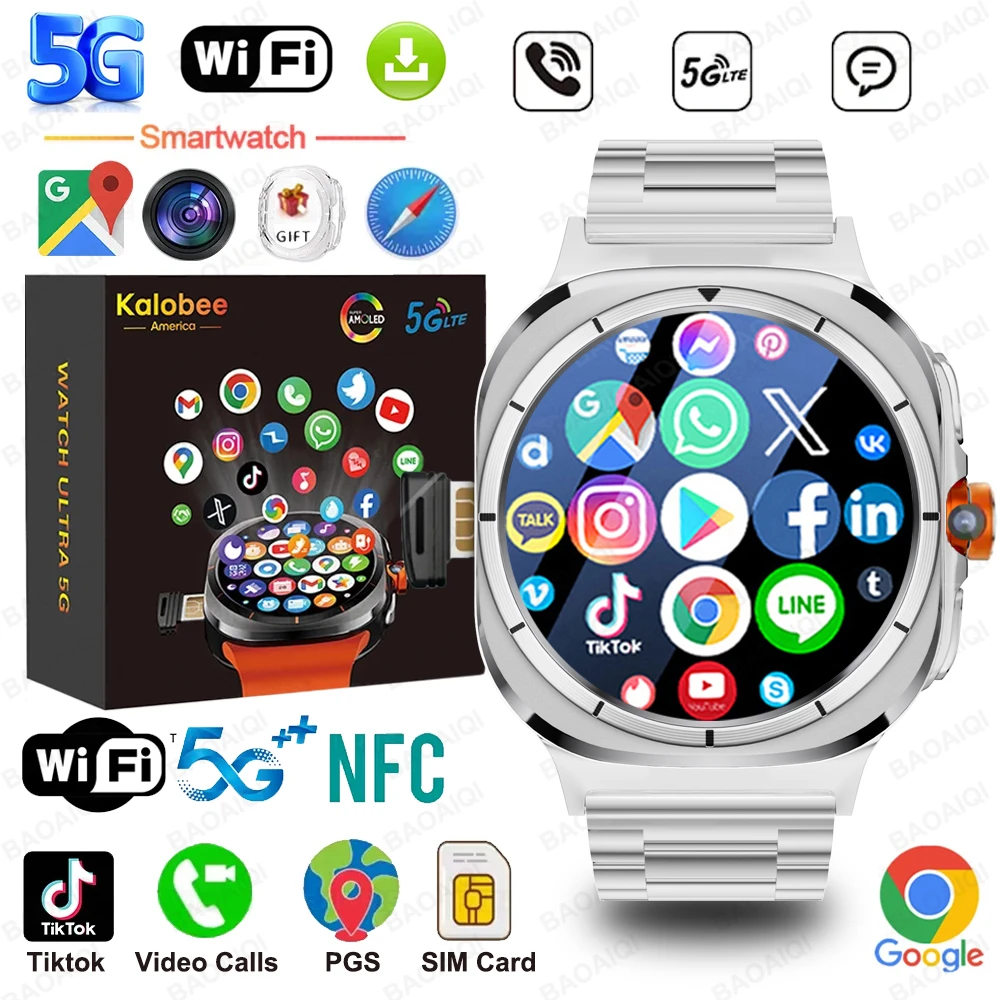 

2025 Fashion Watch 7 Ultra Smart Watch Men Video Call Smartwatch 4G/5G Sim Card GPS WIFI Rotary Camera Global Calling Google Map