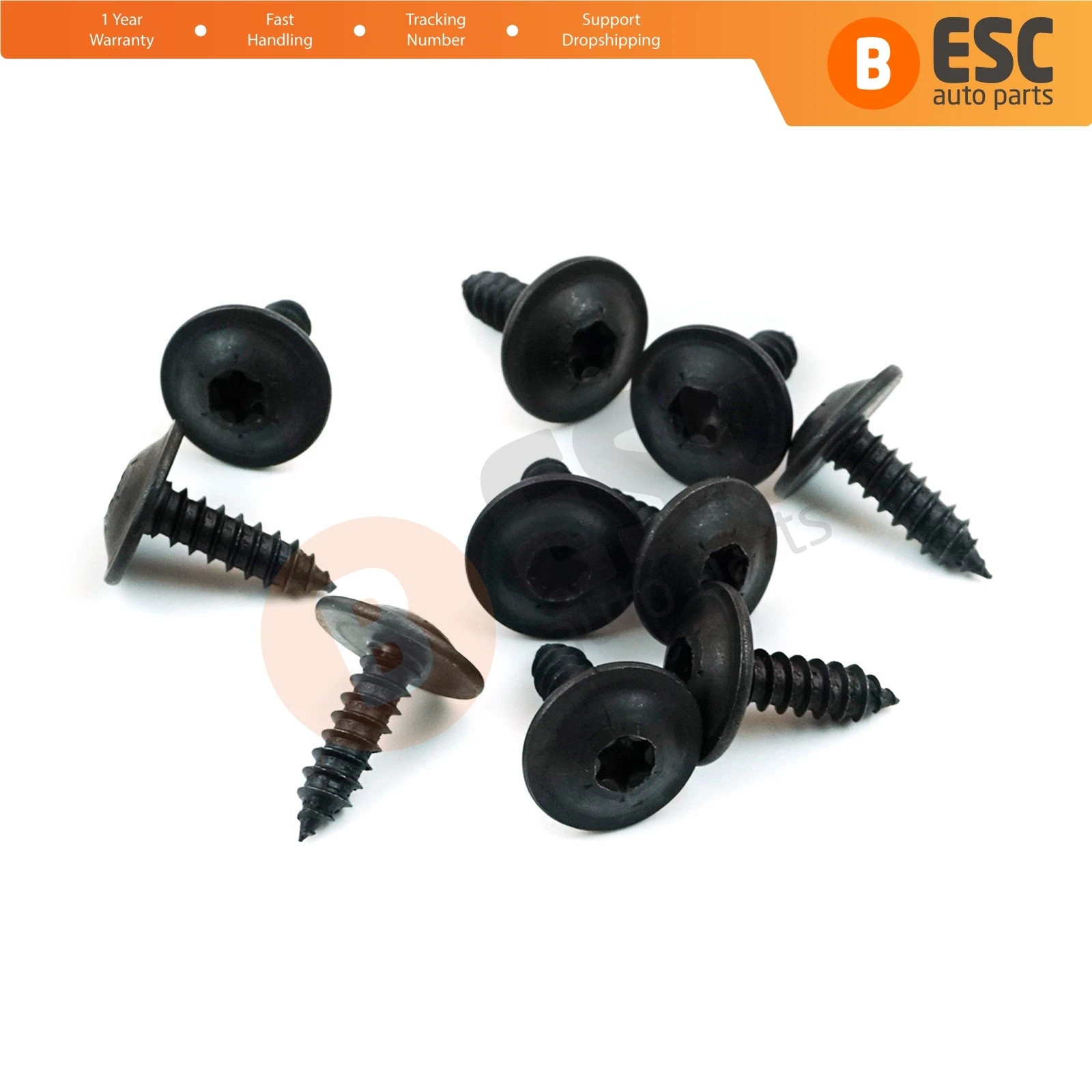 ESC ECF5001 10 Pieces Round Head Cross Tapping Screw Car Metal Fasteners Head Dia:13 mm Fits:4.8 mm Hole Stem: 16 mm Total:20 mm