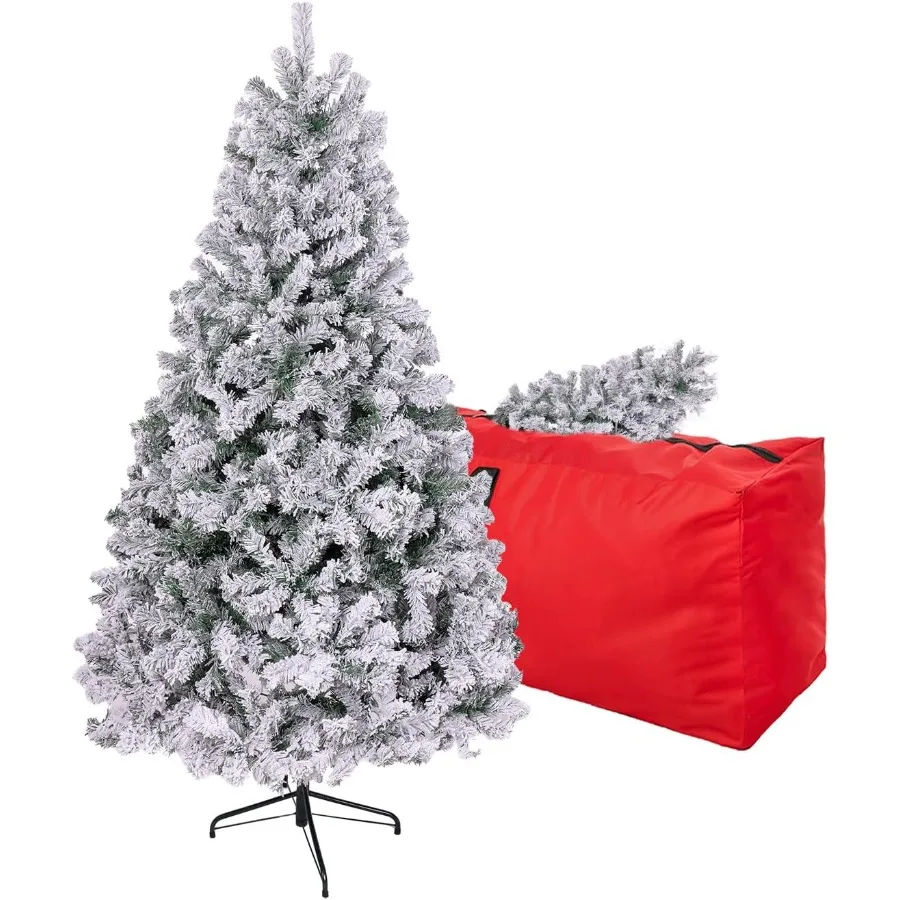 

Флокированная искусственная рождественская елка длиной 5 футов Arbol de Navidad с 600 наконечниками из ветвей, искусственная рождественская елка премиум-класса из ели с F