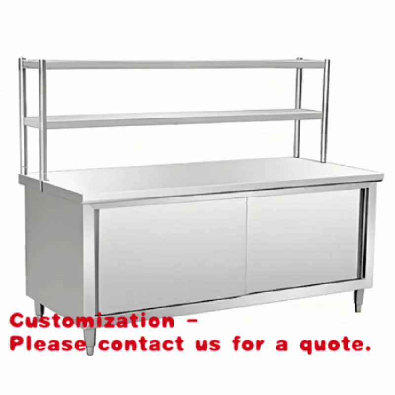 

Customize.Factory Restaurant-grade Stainless Steel Worktables with Sliding Storage Cabinets Food Preparation