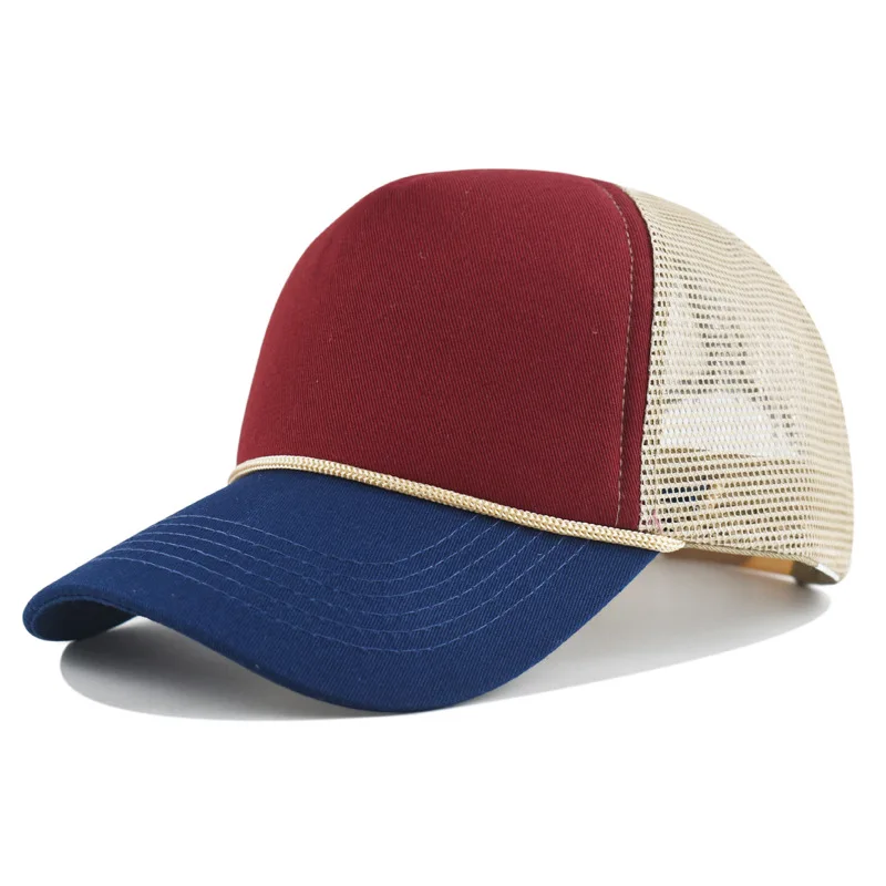 Custom Printed Embroidered Logo for Men and Women Baseball Caps Summer Sponge Rope Mesh Adjustable Sunshade Truck Driver Hat 4