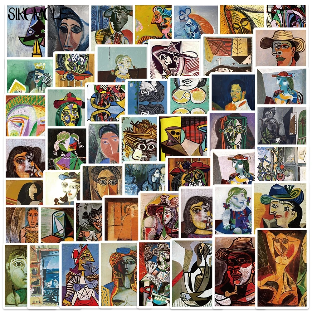 10/30/50PCS Retro Picasso ภาพวาดสีน้ํามัน PVC Graffiti สติกเกอร์ความงาม Art DIY ตกแต่งเด็กกระเป๋าเดินทาง Decal สติกเกอร์แพ็ค
