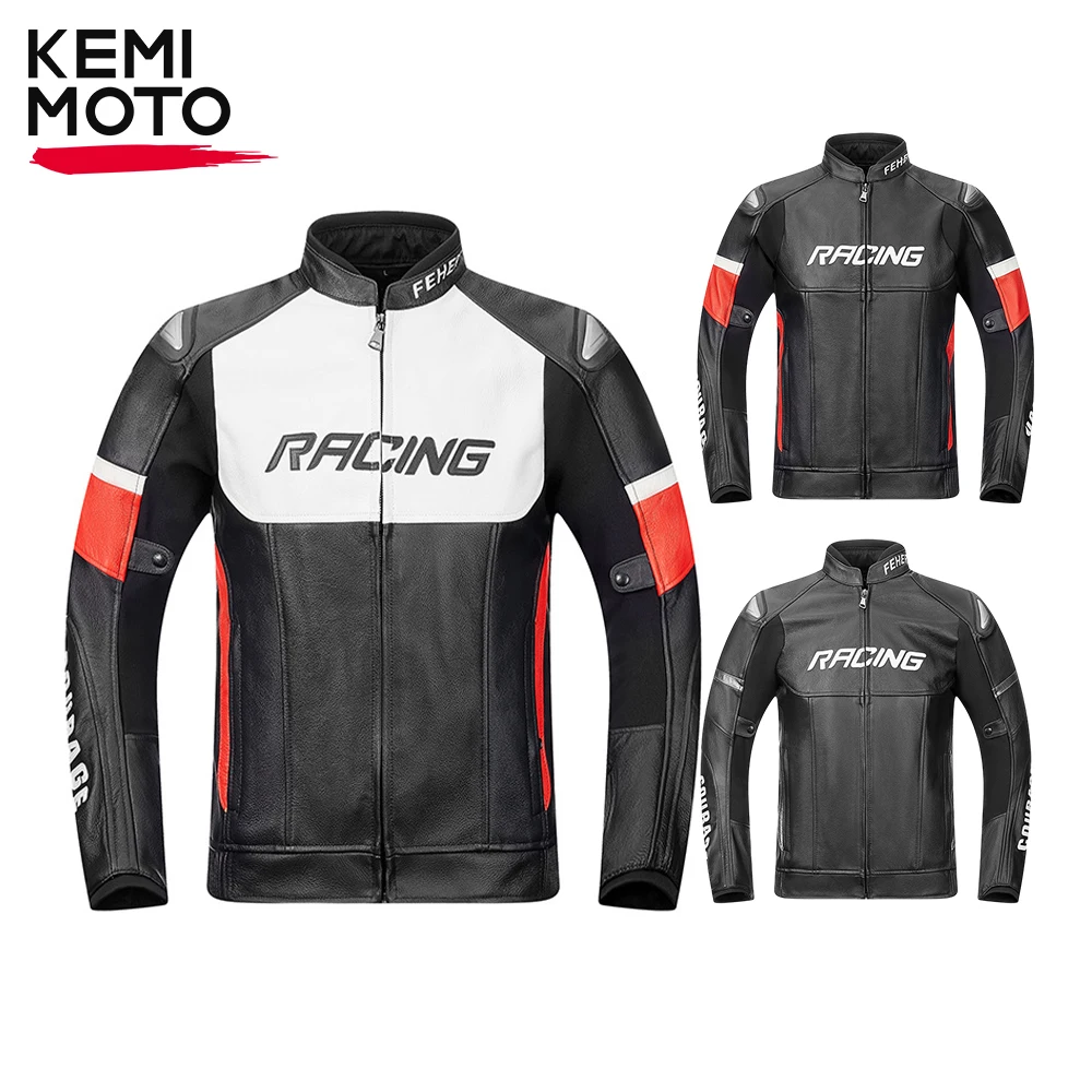 

Motorcycle Riding Leather Jacket Men Motorcyclist Outdoor Racing Comfortable Removable Warm Liner Jacket Waterproof Windproof