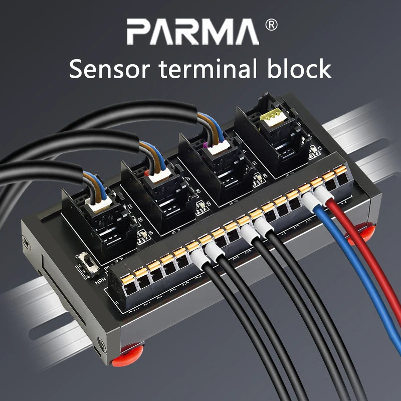 ESTB proximity switch wiring block with 2-wire or 3-wire, NPN/PNP dual function, 4 to 32 channels