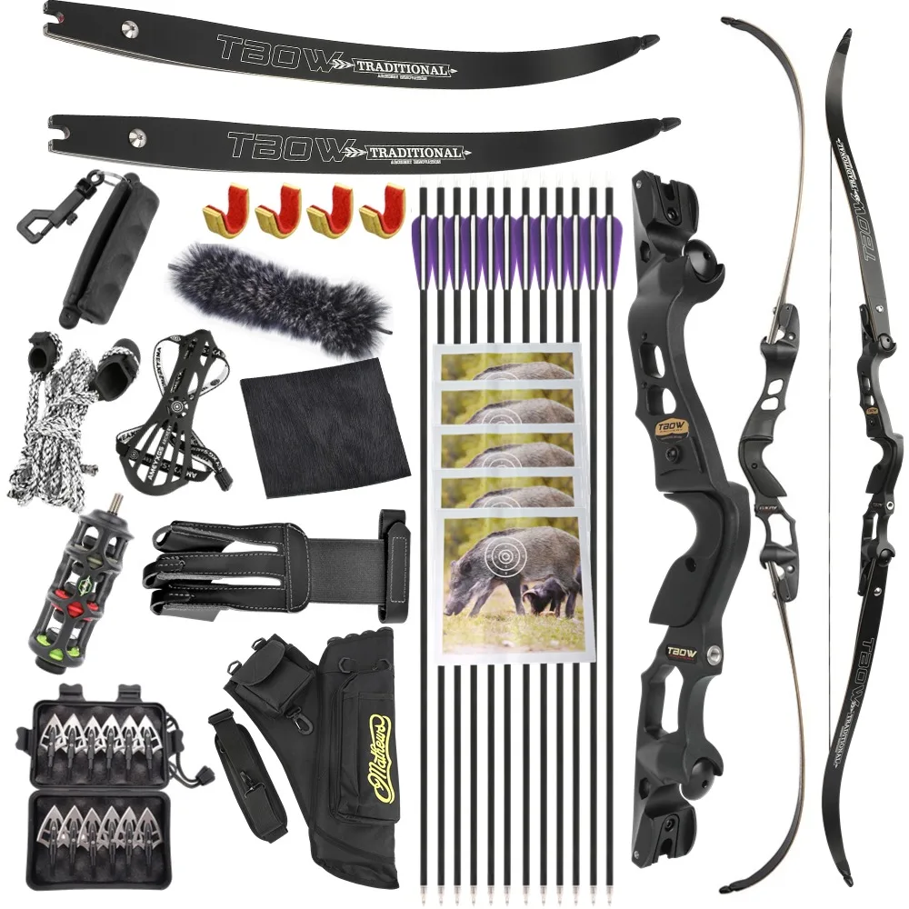 

Archery ILF Interface Recurve Bow Set Takedown Bow Aluminium Alloy 19inch Bow Riser 35Ibs Hunting Shooting Outdoor Accessories