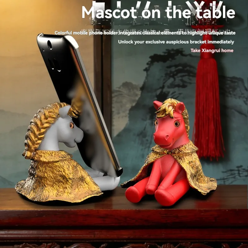 

Year of The Horse Creative Phone Holder Desktop Stand Personality Ornaments Phone Support Desktop Decoration Accessories Gift