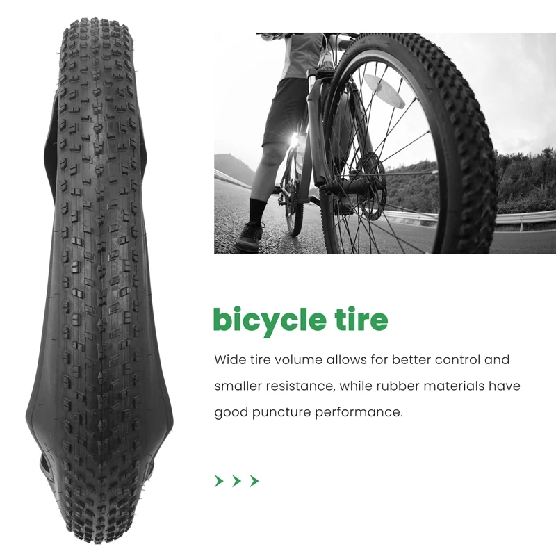 Bike Tire, Bike Tires Folding Replacement Electric Bicycle Tires Compatible Wide Mountain Snow Bike