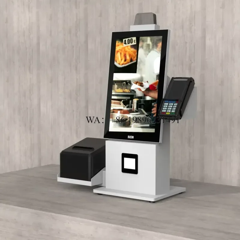 Ordering AI Self-Checkout Kiosk with Stainless Steel 15.6