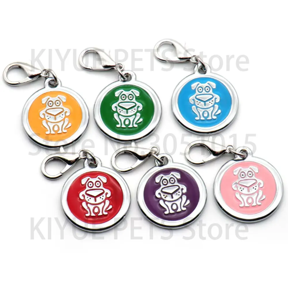 Wholesale 20Pcs Dog Tag Engraved Custom Pet Dog Collar Accessories Personalized Cat Puppy ID Tag  Bone Paw Name Tags Anti-lost