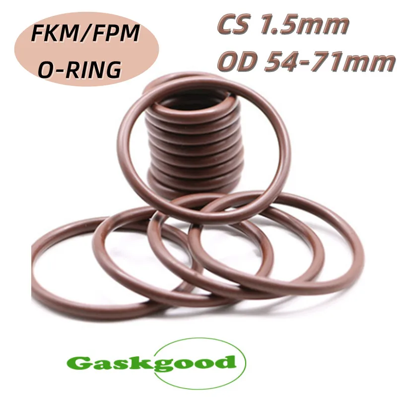 5/20Pcs OD54-71mm CS1.5mm Thickness Silicon Rubber O-ring Sealing Gaskets Grade Seals No Poison Red Heat Resistance O-Ring