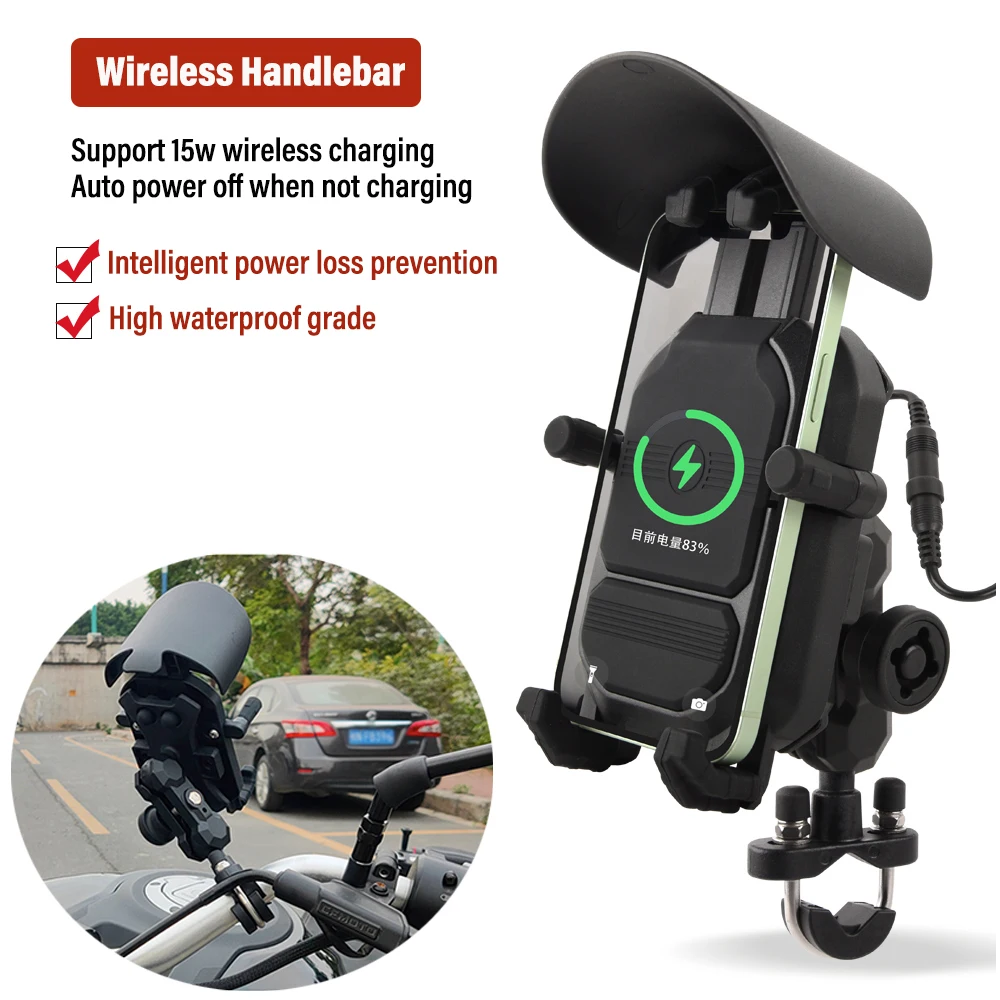 Universal Motorcycle Bike Mobile Phone Holder Aluminum Bicycle Riding Bracket Nonslip GPS Mount Handlebar Side Mirror Stand