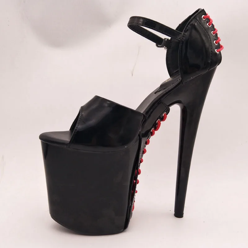 LAIJIANJINXIA New 20CM/8inches PU Upper Fashion Sexy Exotic High Heel Platform Party Women Sandals Pole Dance Shoes E108