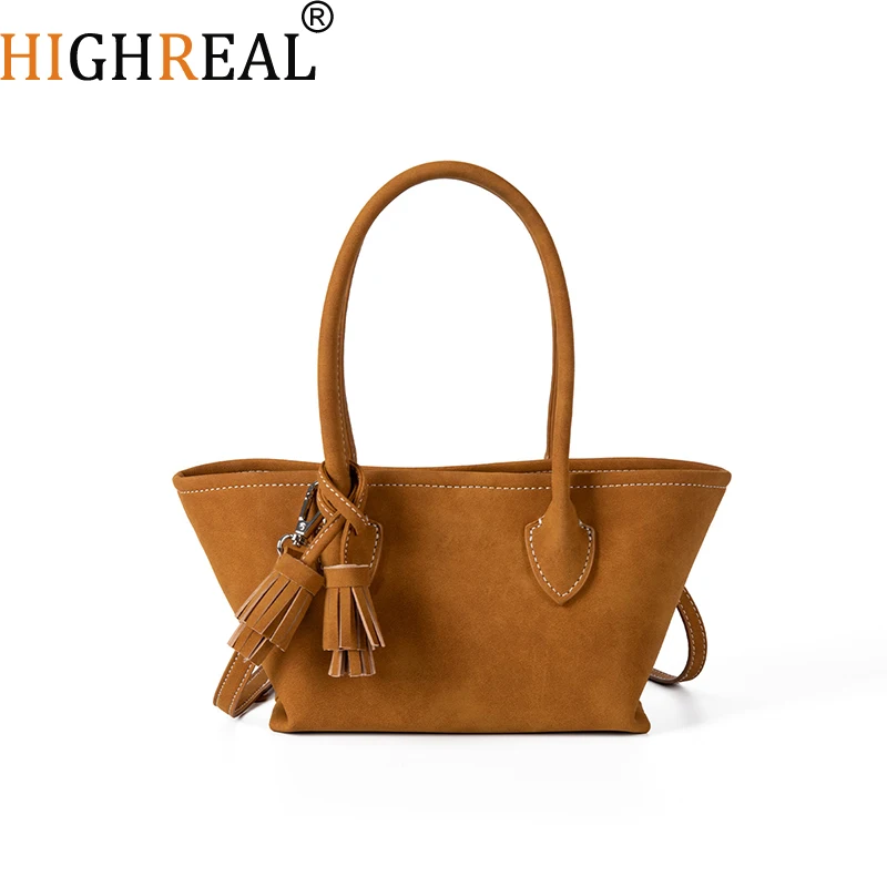 

Casual Versatile Tote Bag Faux Suede Solid Color Shoulder Bag small Handbag for Women Top-Handle Bags