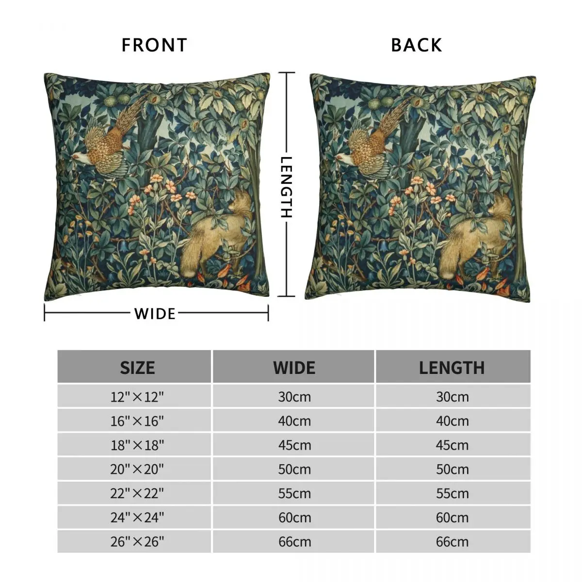 GREENERY FOREST ANIMALS Pillowcase Polyester Linen Velvet Pattern Zip Decor Throw Pillow Case Home Cushion Cover