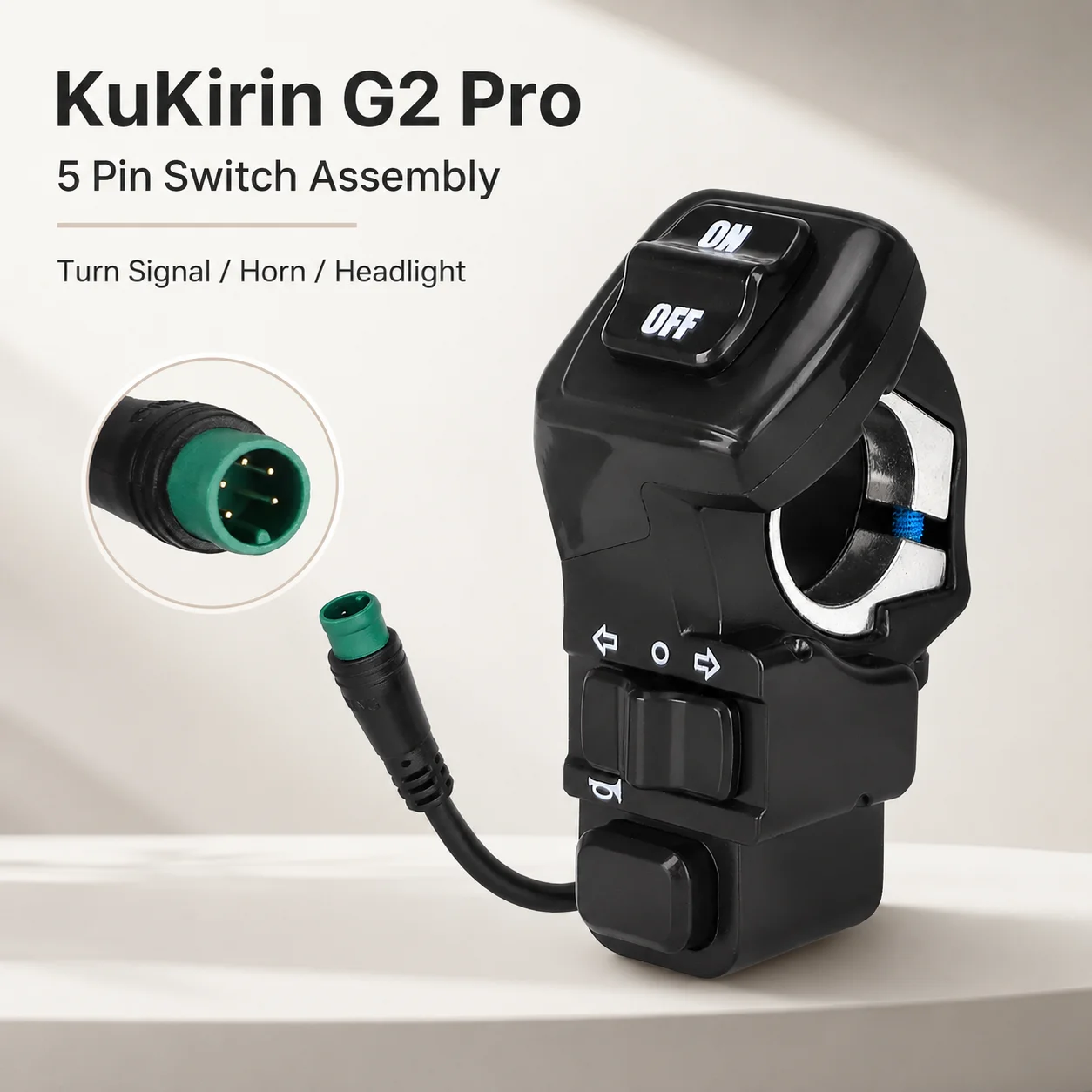 Integrated 5 Pin Turn Signal Headlight Horn Switch for KuKirin G2 Pro Electric Scooter Left Right Handlebar Control Assembly
