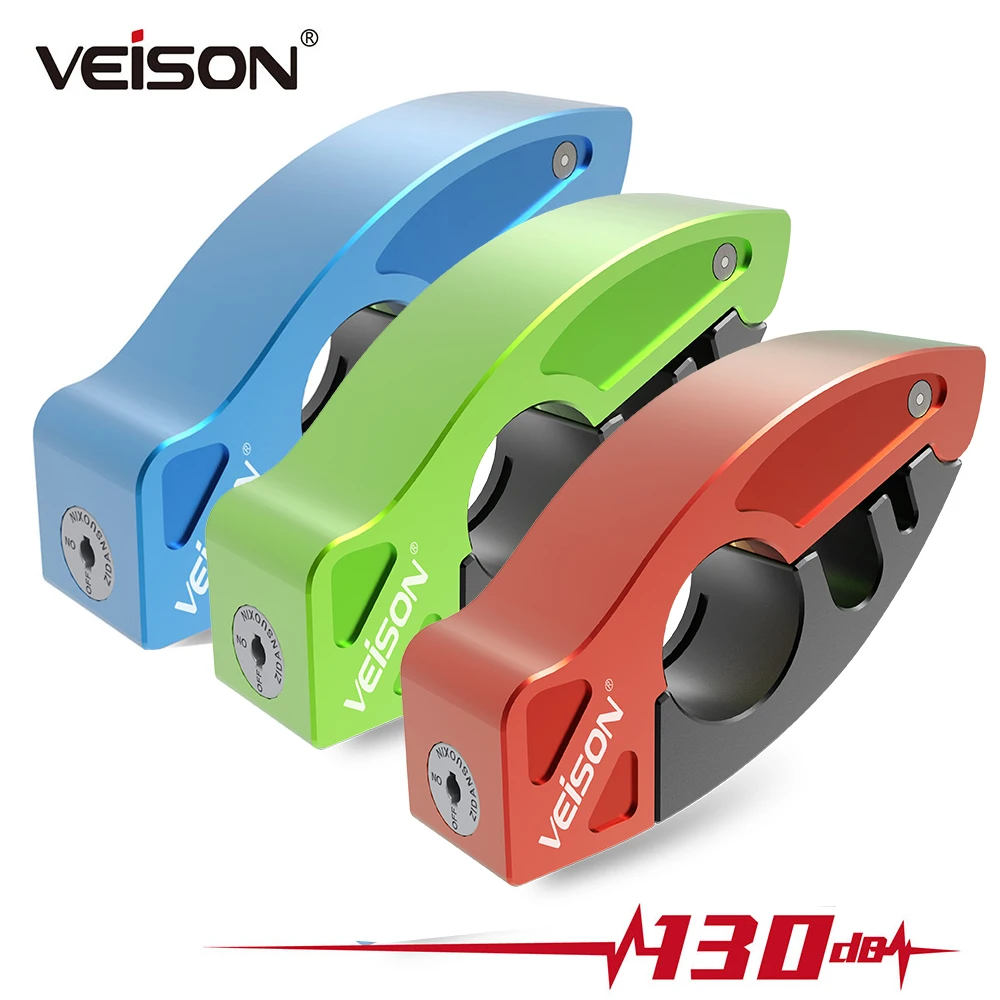 Veison Motorcycle Bike Locks 130DB Alarm Safety Protection Padlock Disc Aluminum Alloy Anti-Theft Reminder Rope Handlebar Locks