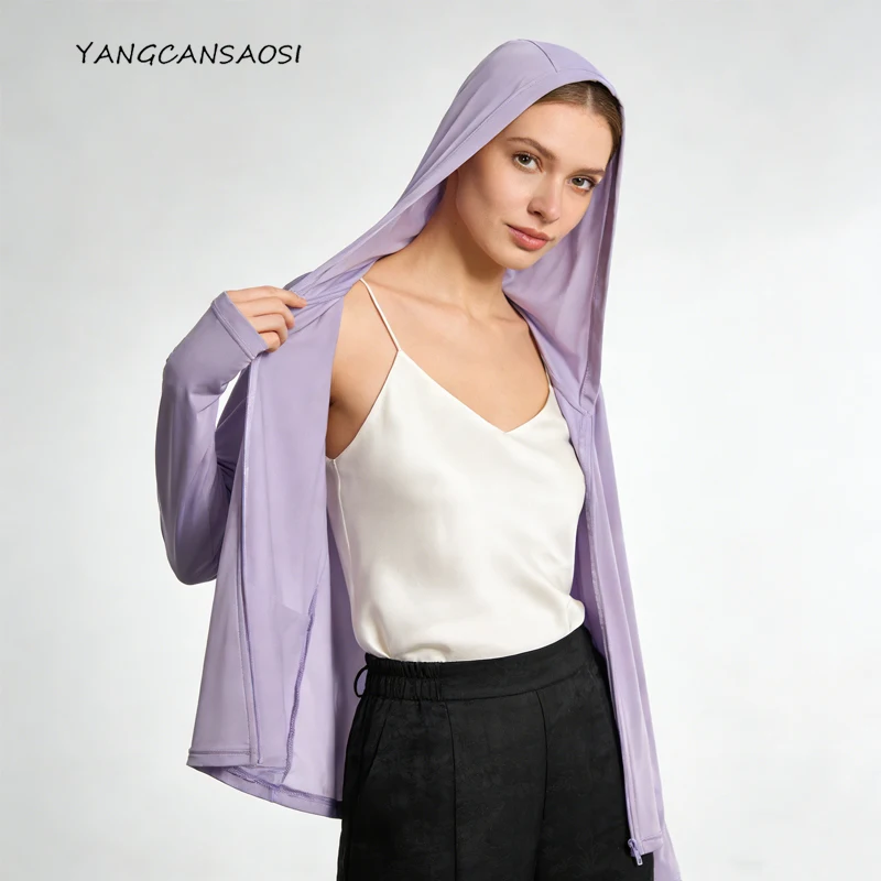 Vêtements de Protection solaire en soie de mûrier naturelle 30%, haut tricoté pour femmes, sweat à capuche respirant à manches longues, nouveauté printemps/été 2026