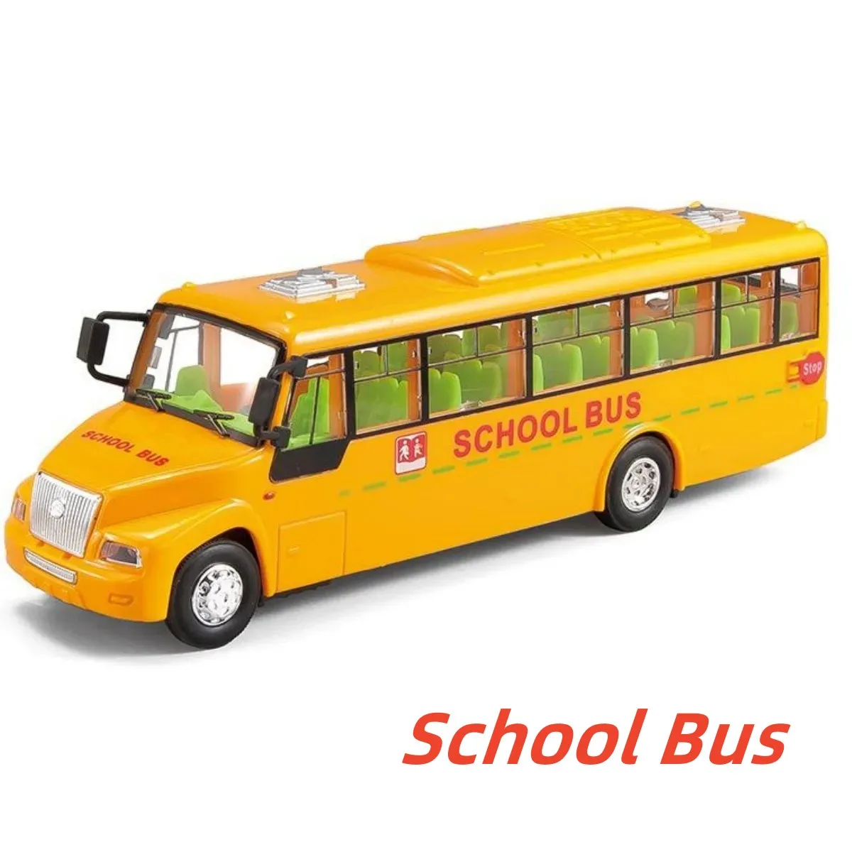 Kids School Bus Inertial Toys Lighting Car Model Interactive Educational Toys for Boys Girls Birthday Christmas Gift