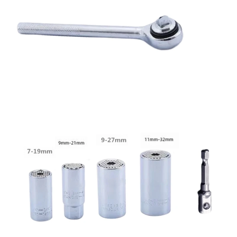 

Torque Wrench Head Set Sleeve Socket Ratchet Wrench Key-Grip Power Drill Adapter Dropship