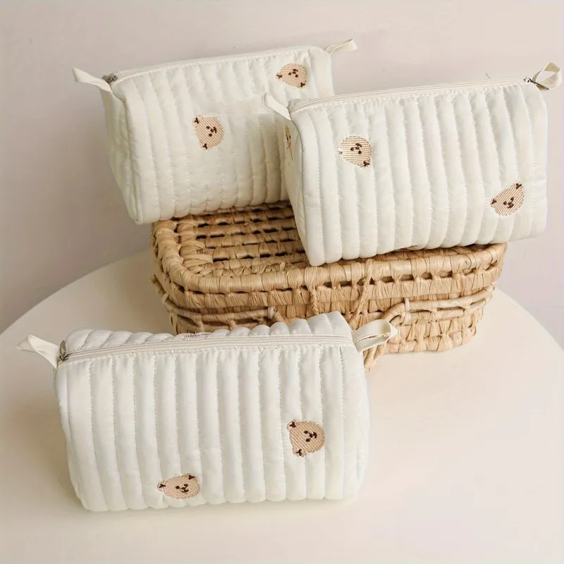 Embroidery Polyester Fabric Mommy Me Patchwork Diaper Bag Travel Organizer Purse Multi-Functional Hand Washable Maternity Bag