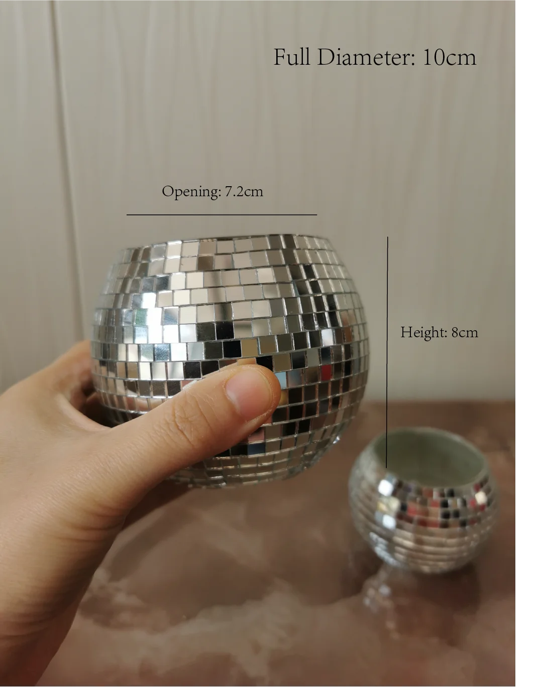 Disco Ball Planter | 7 disco bal vaas voor bloemen en planten | Handgemaakte zilveren vierkante kleine spiegels middenstuk | Disco Ball Plant Houder Zilver