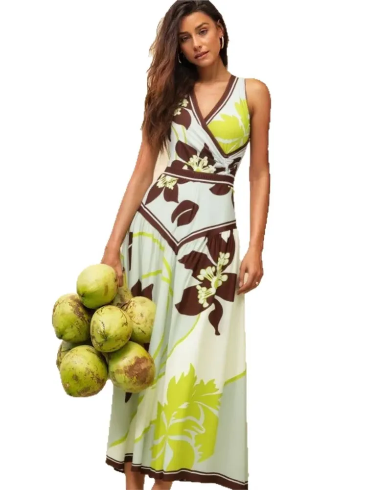 

Retro Bikini Printed Fashion Two Piece Swimsuit And Cover Up With Skirt Tight Women's Bandage Summer Beach Luxury Elegant