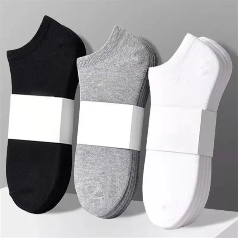 10/50 Pairs Black Men Socks Thin Breathable Socks Soft Cotton Sweat-Absorbing Casual Business Ankle Boat Socks For Men Women