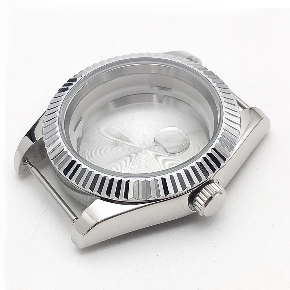 Cassa per orologio con apertura da 41 mm + set di custodie per orologi in acciaio inossidabile con cinturino per movimento NH35/NH36 per quadrante da 31 mm