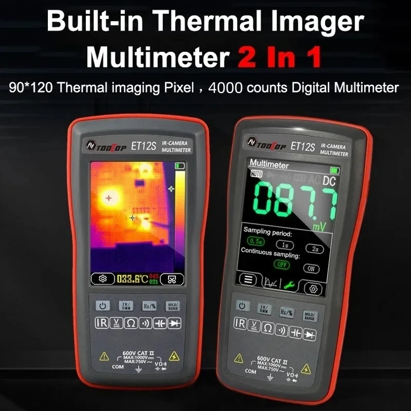 TOOLTOP Thermal Imaging Multimeter Touch Screen Industrial Thermal Camera for Circuit Floor Heating Repair Thermal Multimeter