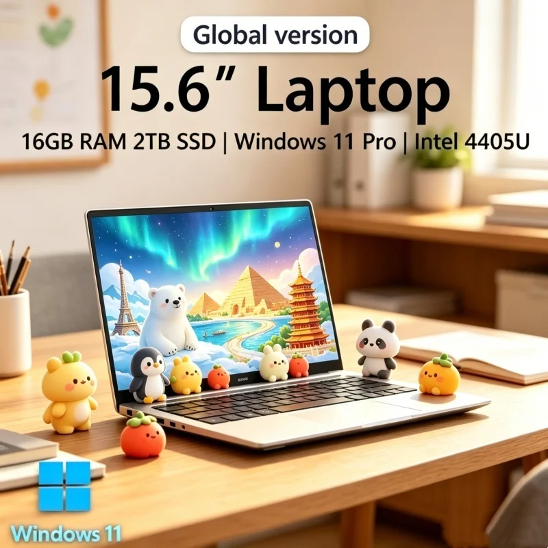 Effulgent 2026 Dainty Mold Laptop 15.6 16GB RAM SSD Intel 4405U Grand Gaming PC 1920*1080 Display Fancy Office Study Computer PC