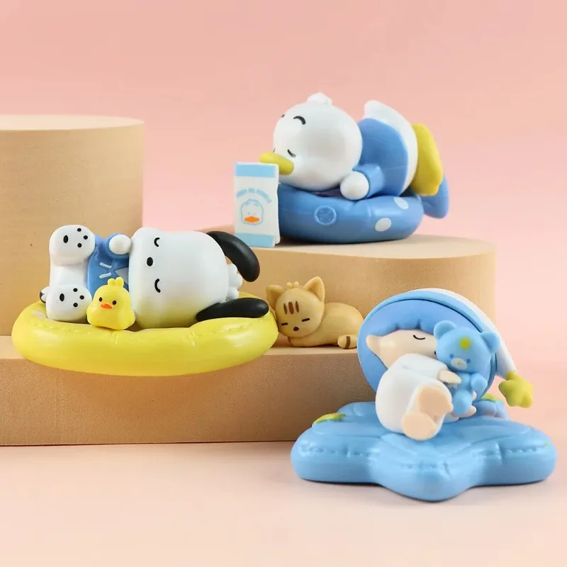 Figurka Sanrio Seria Sleep Kulomie Melody KT Cat Tide Play Blind Box Zabawka Automat