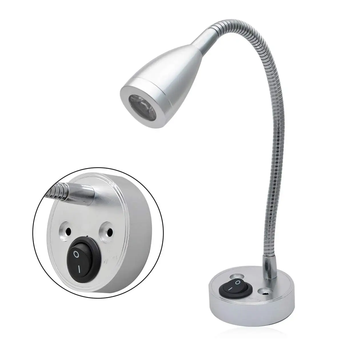 

2Pcs 12V LED 3W LED Spot Reading Light Switch Universal Hose Bedside Spotlight Camper Van For Caravan Boat Motorhome Lights