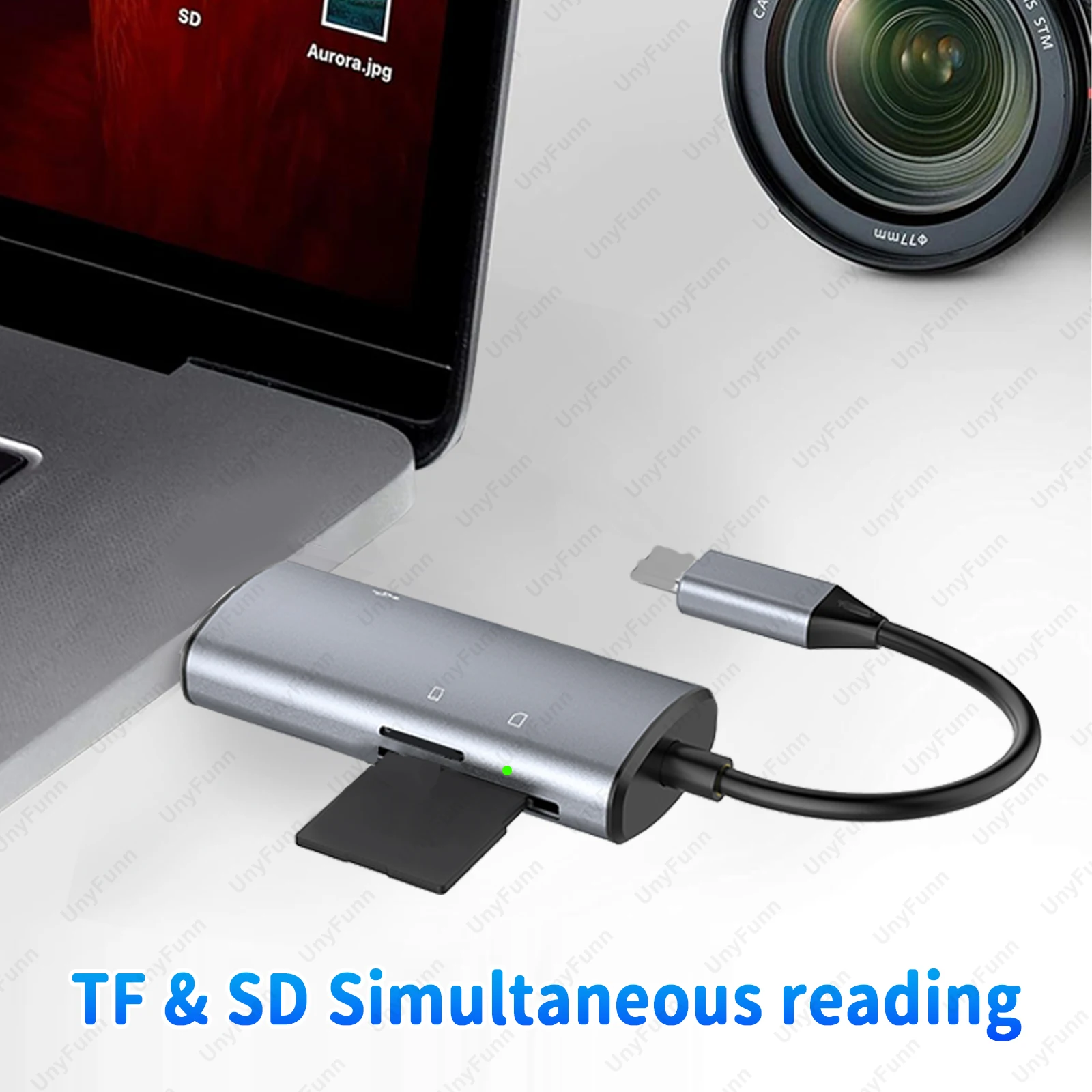 Micro SD Card Reader for iPhone14 15 16 USB HUB for Laptop OTG Adapter with TF SD Memory Card Reader TypeC Trail Camera Reviewer